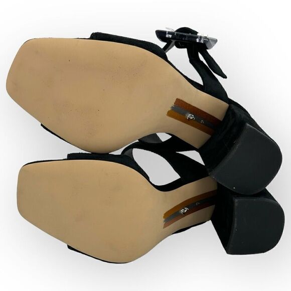 Sam Edelman Dalton chunky block Sandal/Heels Black Womens 7 - Picture 8 of 10